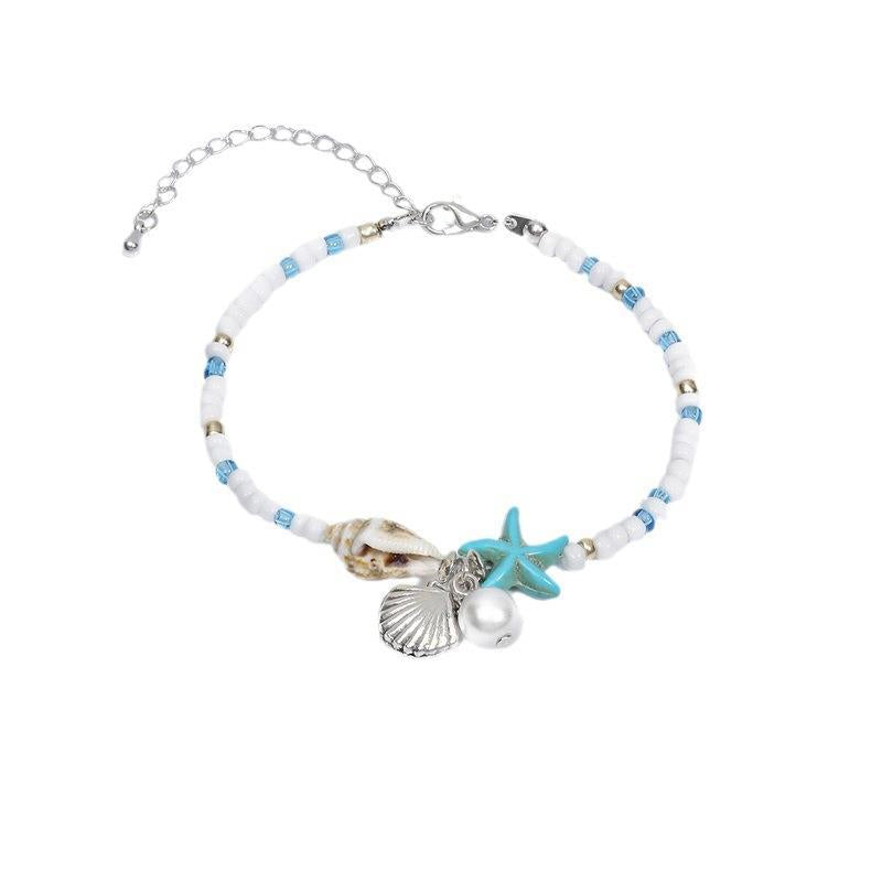 Wholesale Bohemian starfish shell conch rice bead bracelet summer